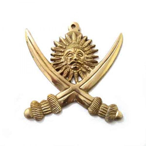 Brass Sun With Sword Emblem For Royal Enfield Motorcycle